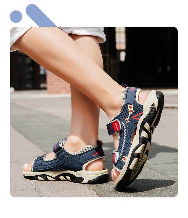 Children Sport Sandals Summer for Boys Outdoor Casual Beach Shoe Comfortable Soft Sole Kids Walking Sandials Non-slip