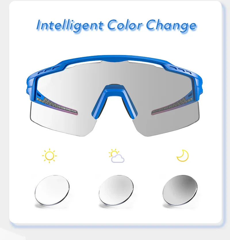 Photochromic Sunglasses UV400 Bike Bicycle Glasses Men's Blue Sports Woman Cycling Eyewear Outdoor MTB Glasses Bike Goggles