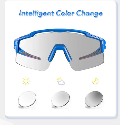 Photochromic Sunglasses UV400 Bike Bicycle Glasses Men's Blue Sports Woman Cycling Eyewear Outdoor MTB Glasses Bike Goggles