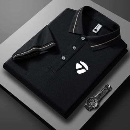 2026 New Men's Polo Collar T-shirt Short Sleeved Casual Sweat Absorbing Breathable T-shirt Men's Top