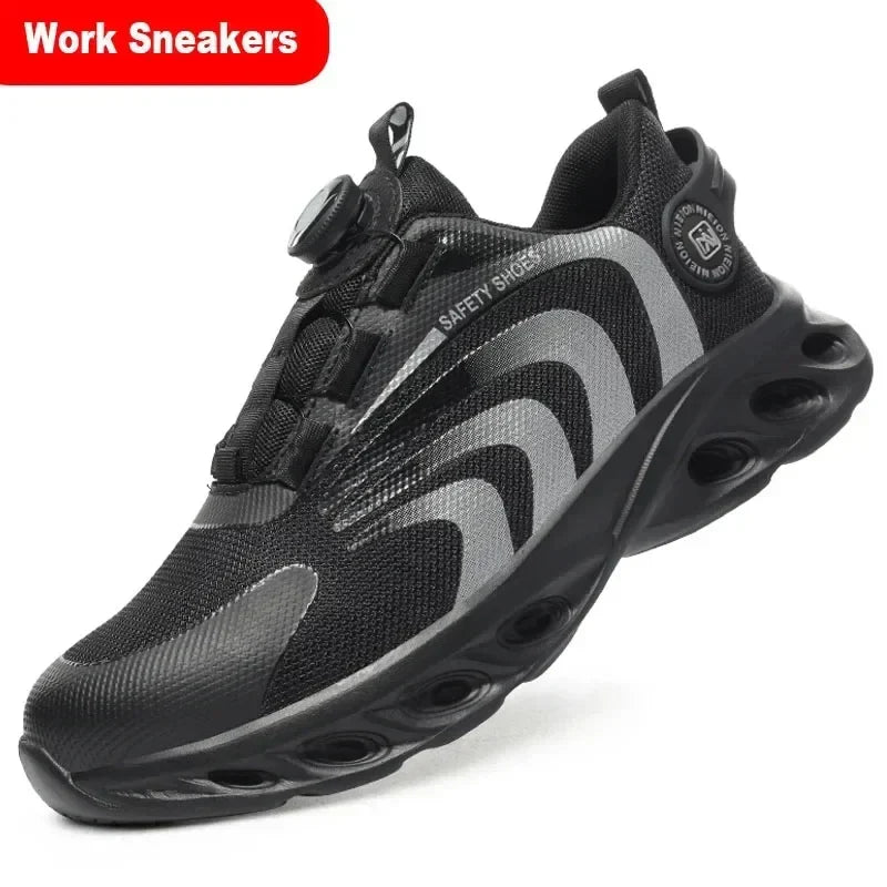 New Safetys Shoe Rotating Button Work Shoes Men Anti-smash Anti-puncture Shoes Fashion Men Sport Shoes Security Protective Boots