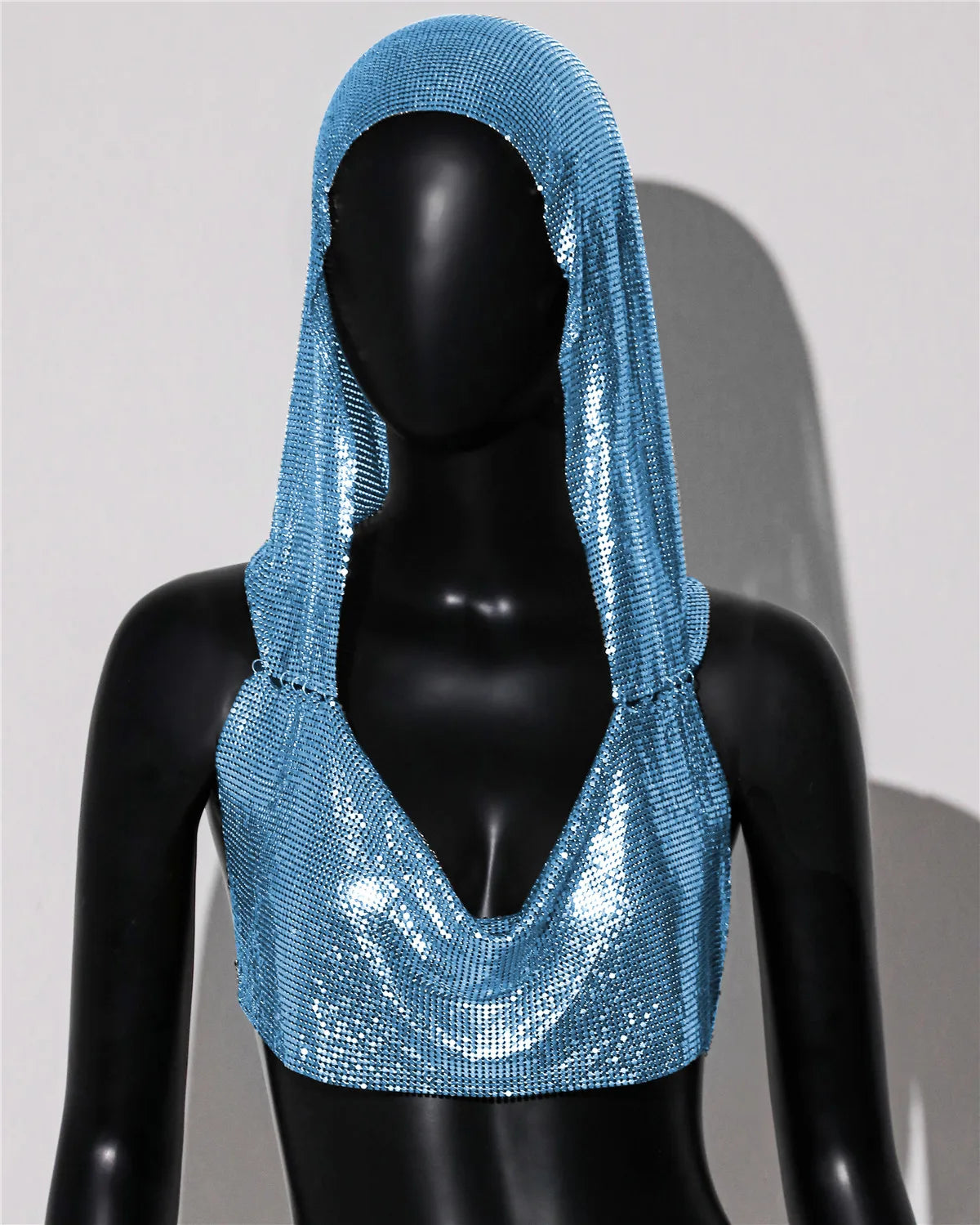 Y2K Streetwear Metal Sequins Women Tank Top Punk Goth Hip Hop Bandana Head Wraps Vest Rave Festival Women Tops Tee For Nightclub