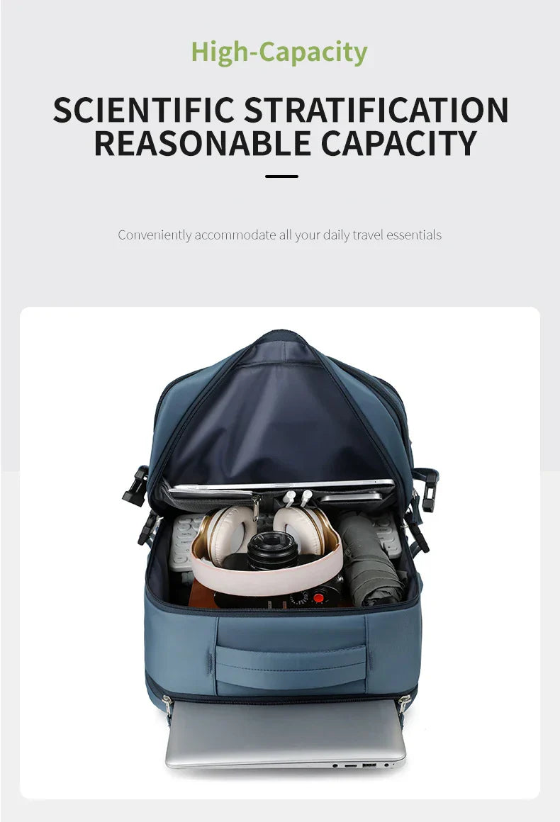 Large Travel Backpack for Women Men Cabin Bag Multifunctional Airplane Waterproof Backpack with USB Charging Anti-Theft Backpack