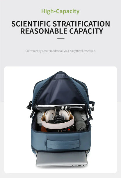 Large Travel Backpack for Women Men Cabin Bag Multifunctional Airplane Waterproof Backpack with USB Charging Anti-Theft Backpack