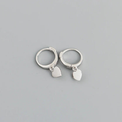 925 Sterling Silver INS Minimalism Sweet Love Heart CZ Zircon Hoop Earrings For Women Girl Small Ear Buckle Jewelry Gift
