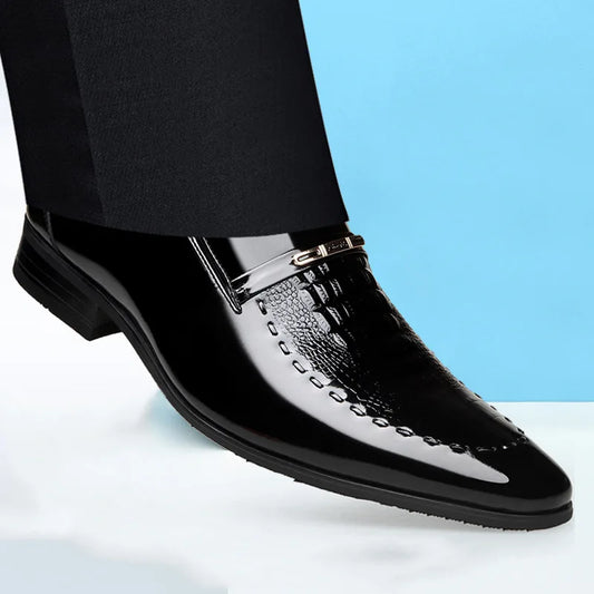 Men Classic Dress Shoes Crocodile Leather Business Casual Formal Sneakers Plus Size Office Wedding Party Oxford Shoes