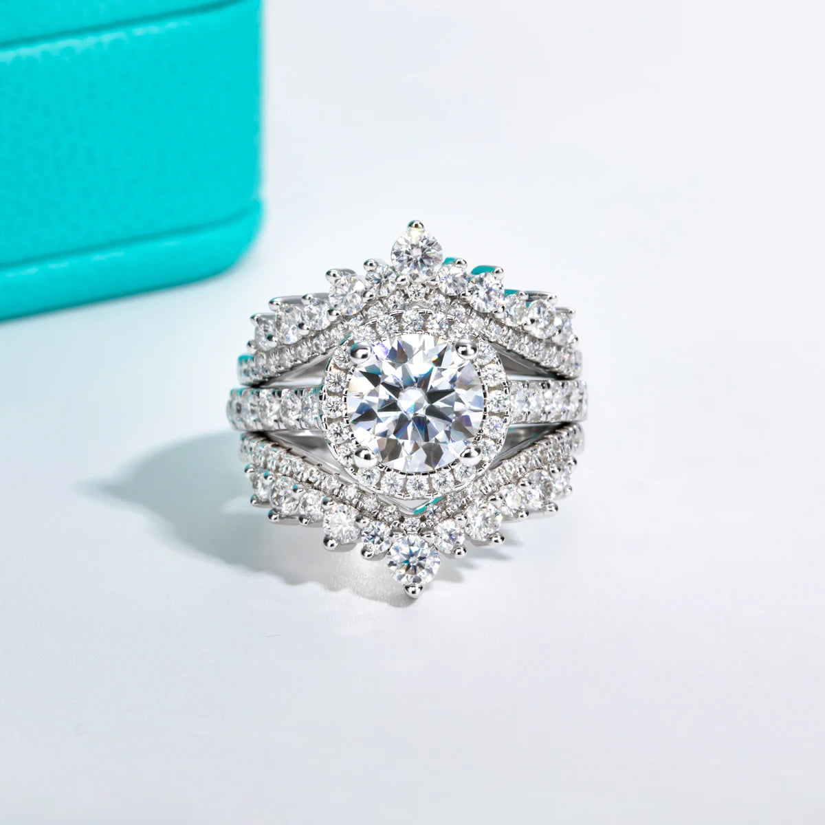2 Carat D Color Moissanite Halo Engagement Ring For Women 925 Sterling Silver Wedding  Rings Fine Jewelry Wholesale
