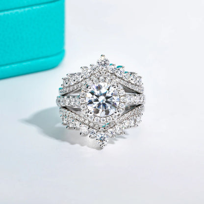 2 Carat D Color Moissanite Halo Engagement Ring For Women 925 Sterling Silver Wedding  Rings Fine Jewelry Wholesale
