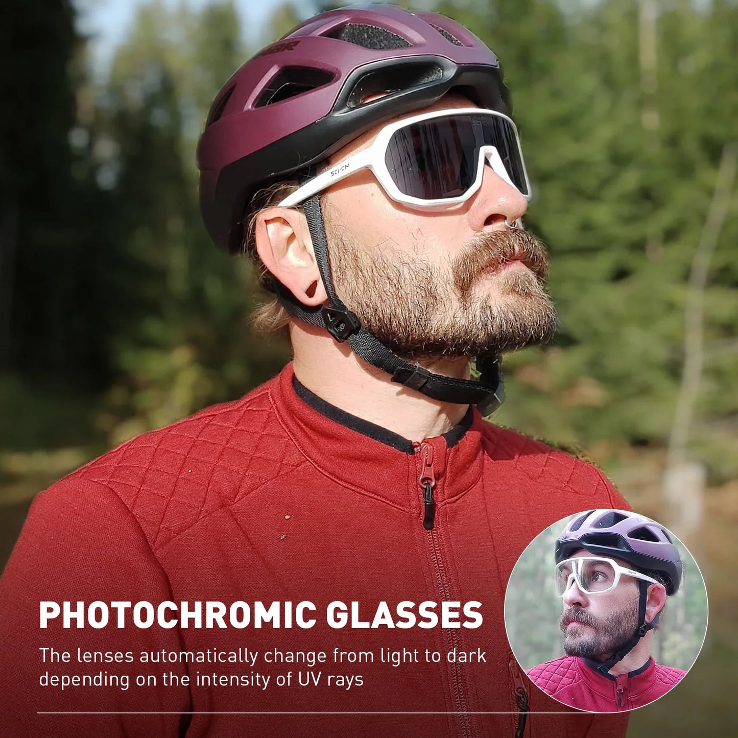 Photochromic Cycling Sunglasses Cycling Glasses UV400 Bicycle Eyewear Sports MTB Outdoor Bike Goggles Sunglasses Eyepieces