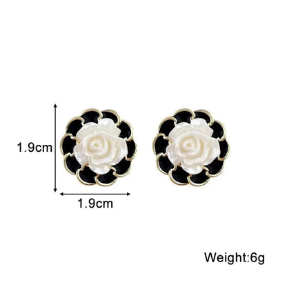 Pure White Women's Dangle Earrings Blooming Flower Acrylic Enamel Butterfly Imitation Pearl Heart Hanging Earrings Elegant brinc