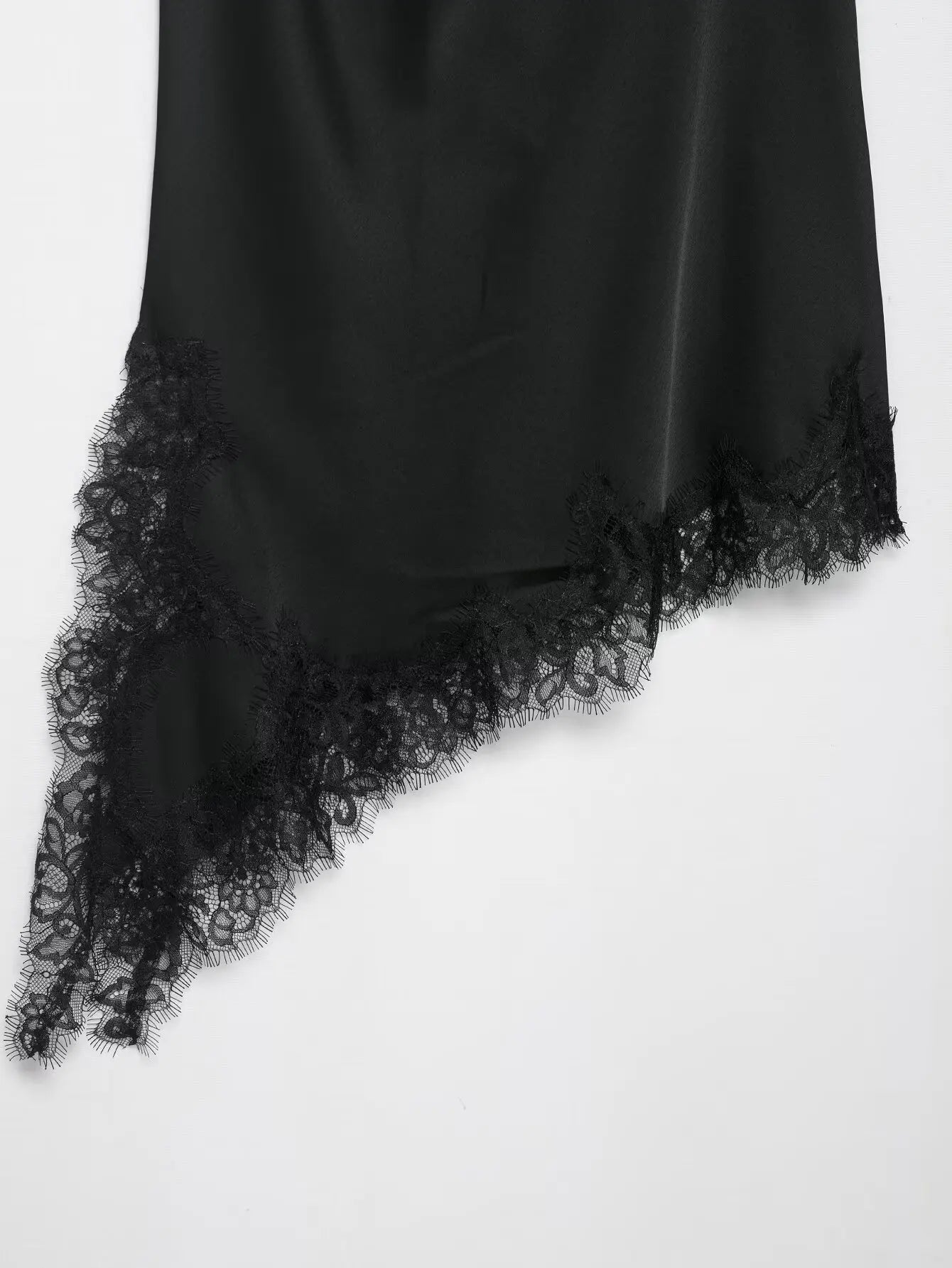 2026 Spring Women Backless Sexy Lace Splicing Halter Neck Top Summer Female Off Shoulder Asymmetrical Satin Camisole