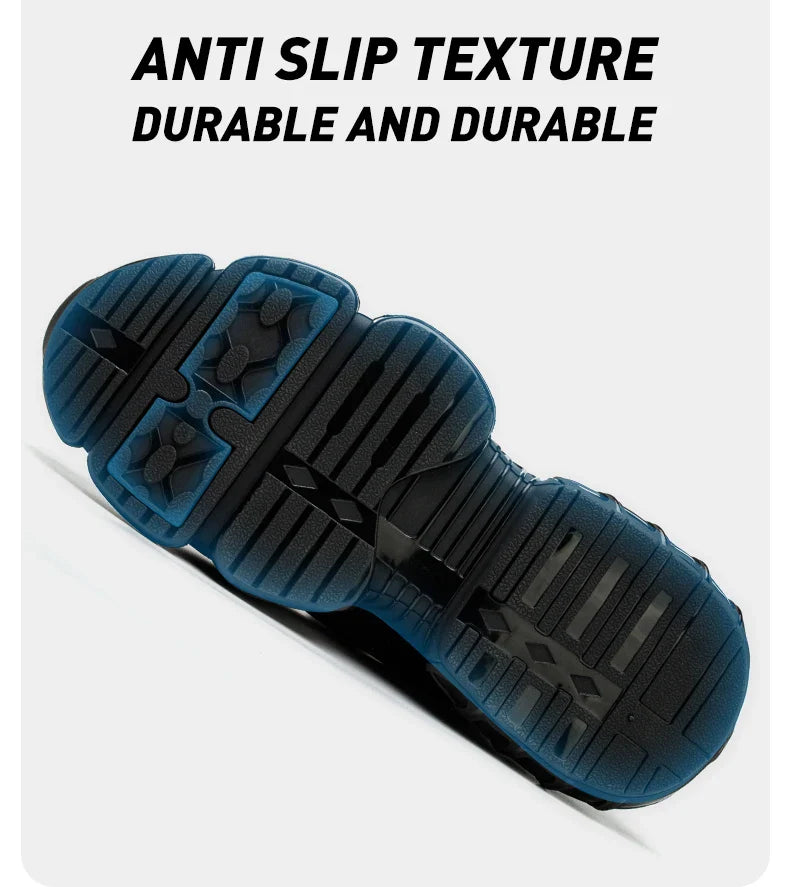 Rotating Button Work Safety Shoes for Men protection Safety Work Shoes Anti Puncture Work Sneakers Anti-smash Steel Toe Boots
