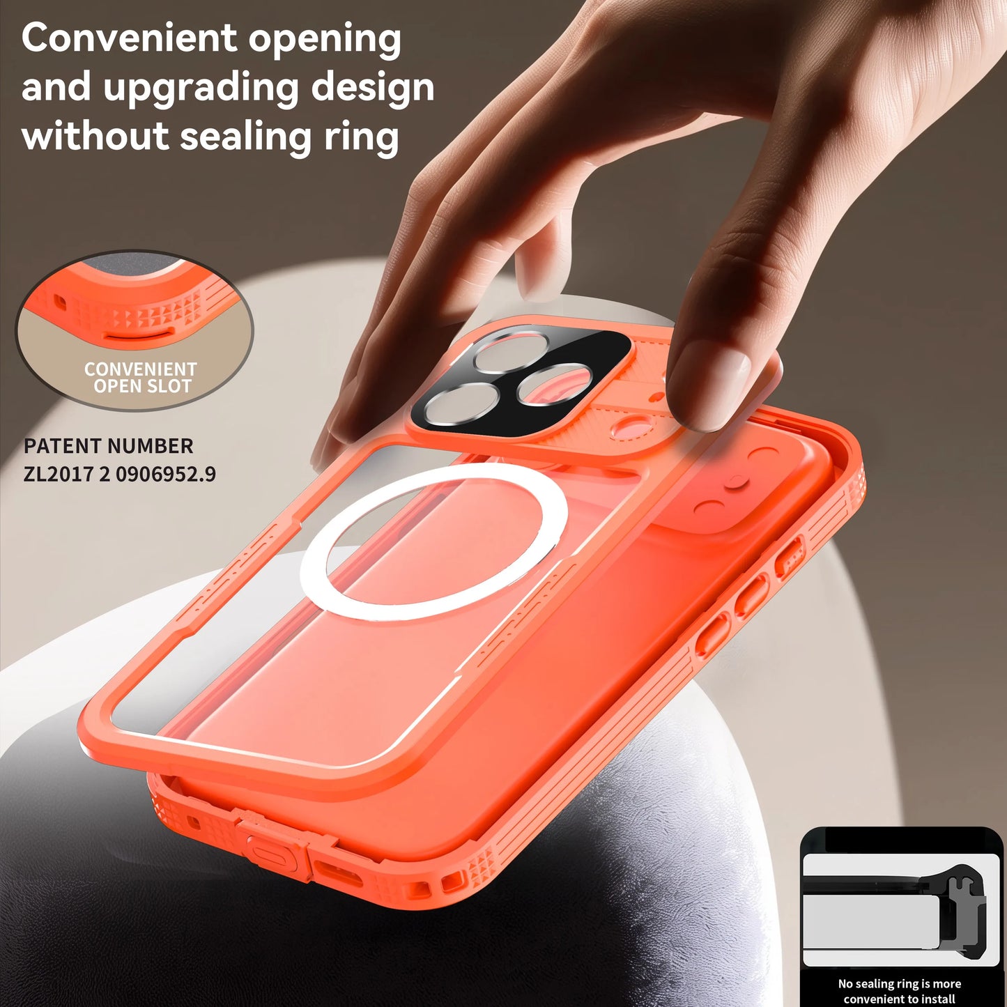 Magnetic Waterproof Phone Case for Swimming & Diving - Compatible with iPhone 17/17AIR/17Pro/17Promax