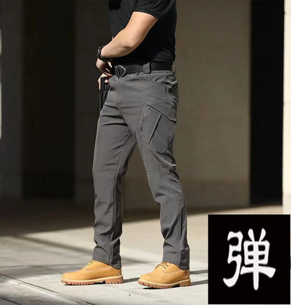 Men's Spring Autumn City Cargo Elastic Pants Trekking Hiking Camping Climbing Running Sports Cycling Work Outdoor Trousers