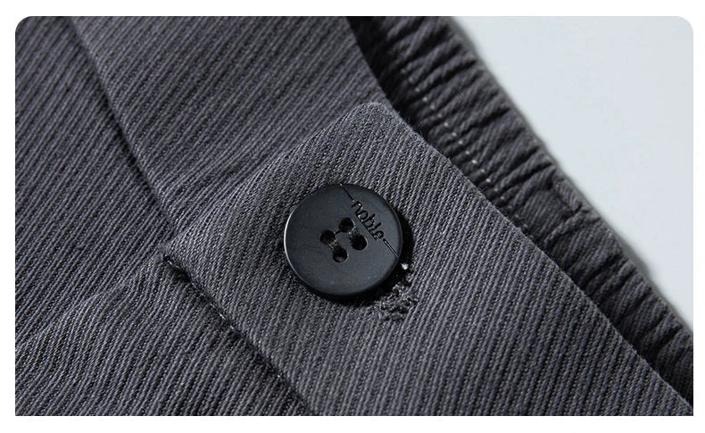 2024 Spring New Business Casual Pants Men Thick Slim Elastic Waist Trousers Classic Brown Black Grey High Quality Male Clothes
