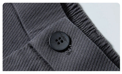2024 Spring New Business Casual Pants Men Thick Slim Elastic Waist Trousers Classic Brown Black Grey High Quality Male Clothes