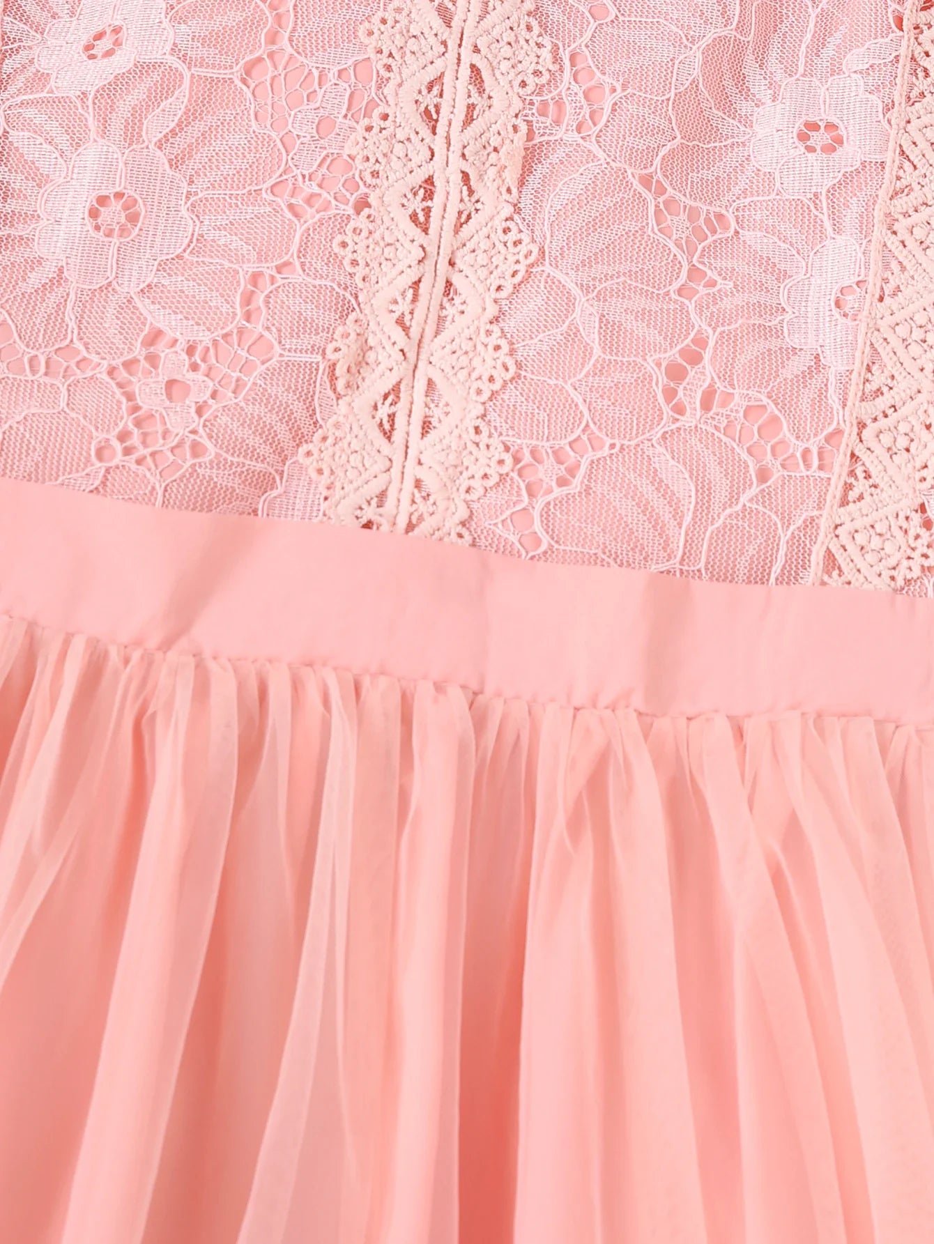 New Summer Girls' Princess Dress With Round Neck Print French Pink Short Sleeve Netting Patchwork Skirt