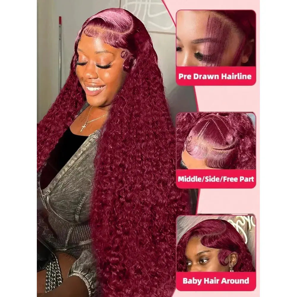 42 40 Inch 250% Density Jerry Curly 13x4 HD Lace Frontal Wig Glueless Pre Plucked Wet and Wavy Curly Human Hair Wig