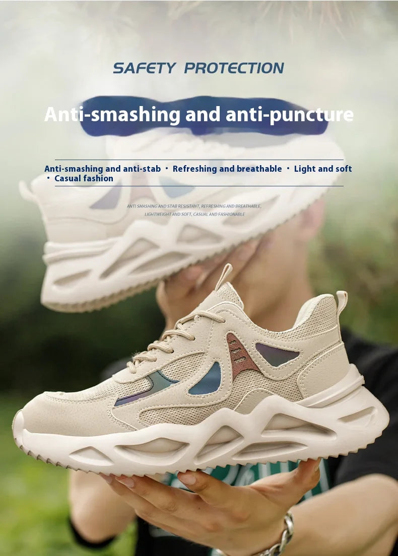 Lightweight Safety Shoes Men Work Shoes Steel Toe Cap Working Boots Sneakers Man Anti Puncture Breathable Sport Work Shoes