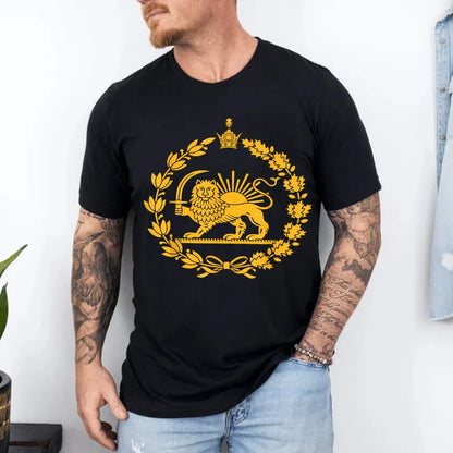 Lion and Sun Iran Persian Flag Iran Tshirt Khorshid Graphic T-Shirt Daily Life Casual Men Women Unisex Cotton Streetwear