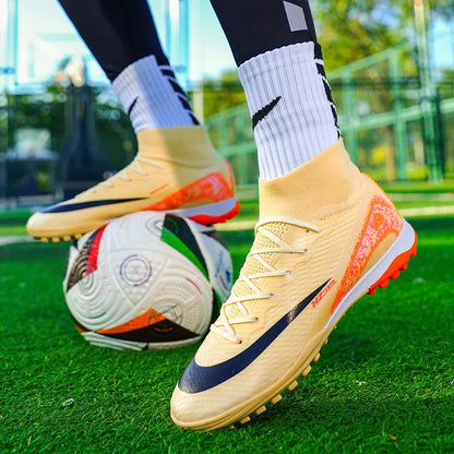 New Men Women Professional Football Boots Training Cleats Sport Sneakers Trainer Lightweight Grass Non-slip Match Soccer Shoes
