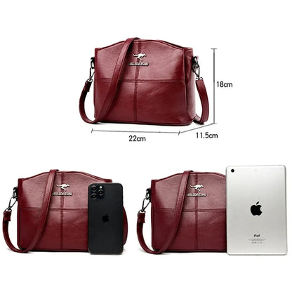 Luxury Handbag Fashion Print Large Capacity Soft Leather Women Shoulder Crossbody Bag Leisure Designer Ladies Purses and Handbag