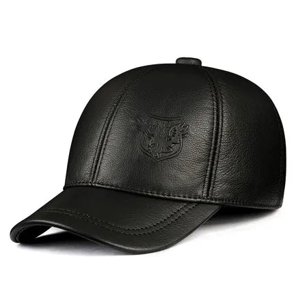 Warm Hat Man 2024 Winter Genuine Leather Baseball Caps Male Casual Cowhide Belt Ear Protect Sport Hockey Hunt Flight Casquette