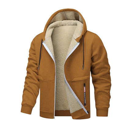 Animal Game Mens Casual Hooded for Men Fleece Sweatshirt Thick Sherpa Lined Hoodies Zipper Jacket Thick Heavyweight Sweatshirts