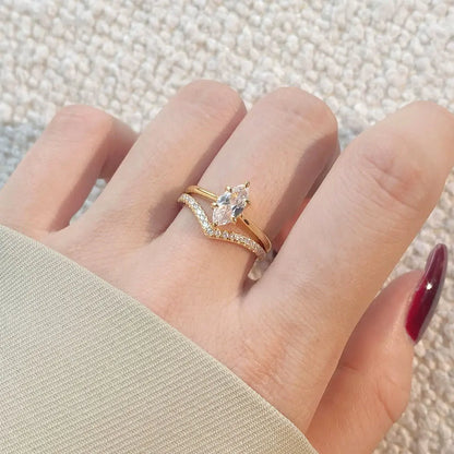 D VVS1 1ct Marquise Cut Moissanite Ring GRA s925 Sterling Silver Plated 18k Diamond Stacking Engagement Rings for Women