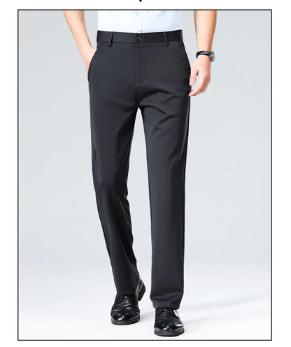 New Arrival Men's Stretch Pants Cool Classic Fit Flat Front Casual Pants Wrinkle Resistant Work Pants