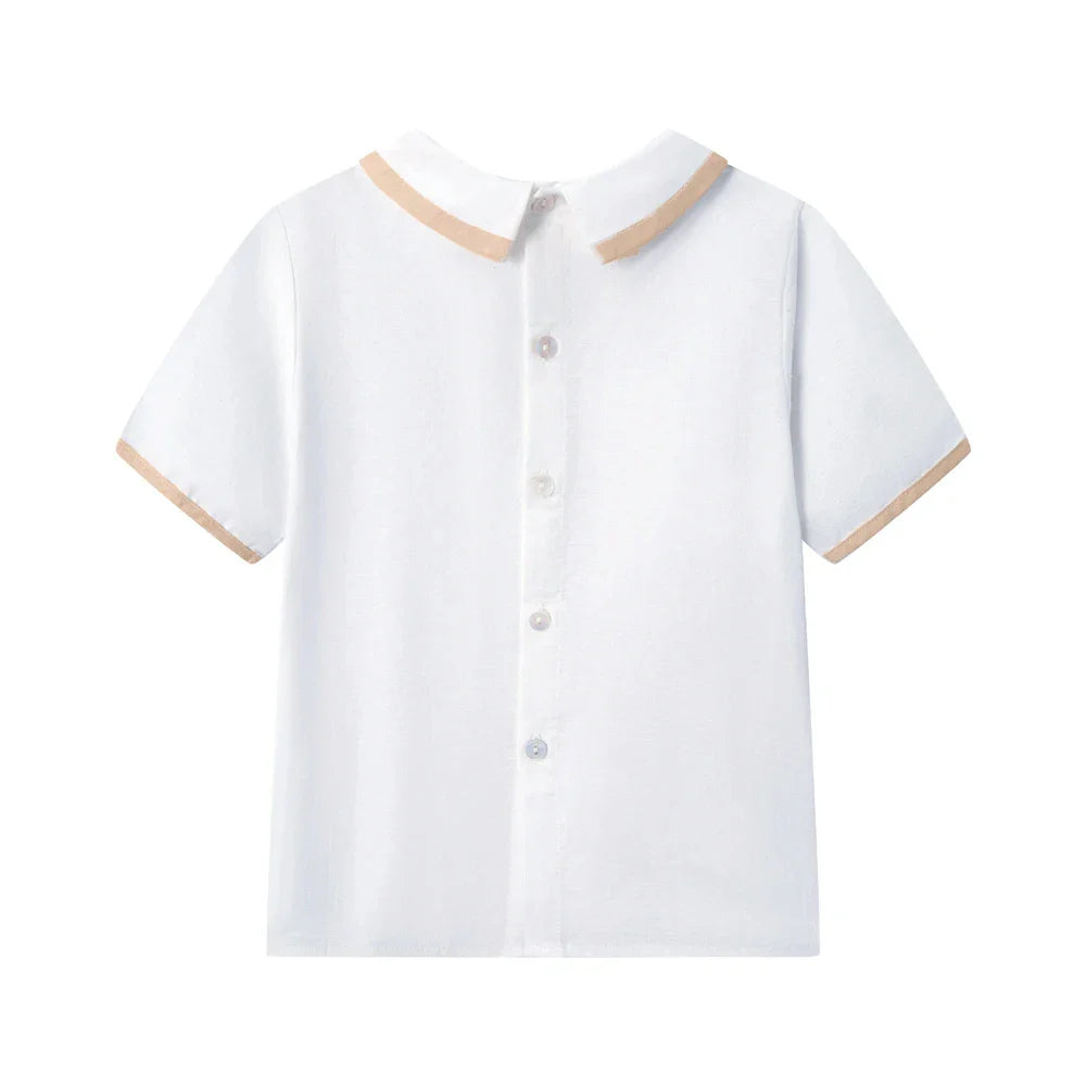 Gentleman Boys Summer Solid 2 Pieces Sets 9 12 18 24 36 Months Toddler Birthday Wedding Outfit Soft Cotton Infant Clothes