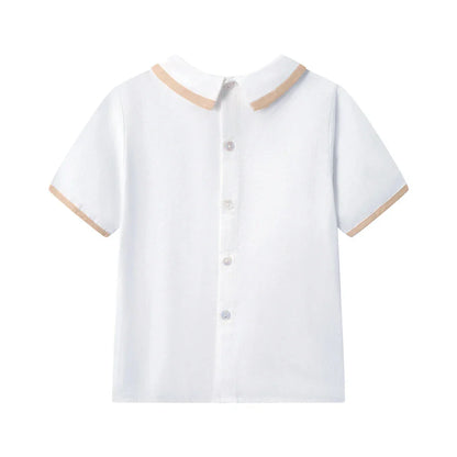 Gentleman Boys Summer Solid 2 Pieces Sets 9 12 18 24 36 Months Toddler Birthday Wedding Outfit Soft Cotton Infant Clothes