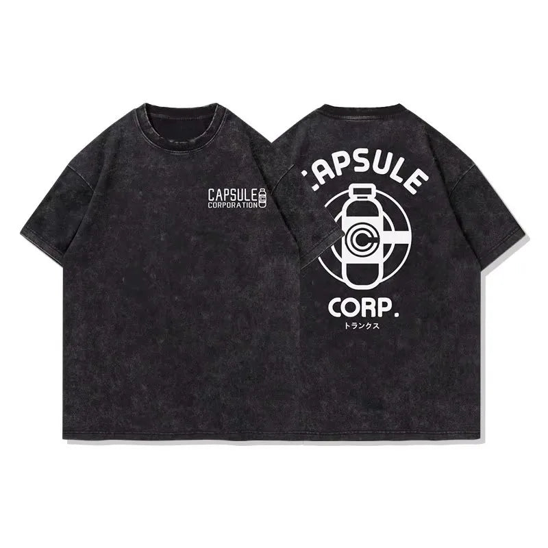 Summer Men's Washes T-shirts Japanese Anime Dragon Ball Torankusu Graphic Clothing Tops Y2K Oversized Cotton DBZ Couple's Tees