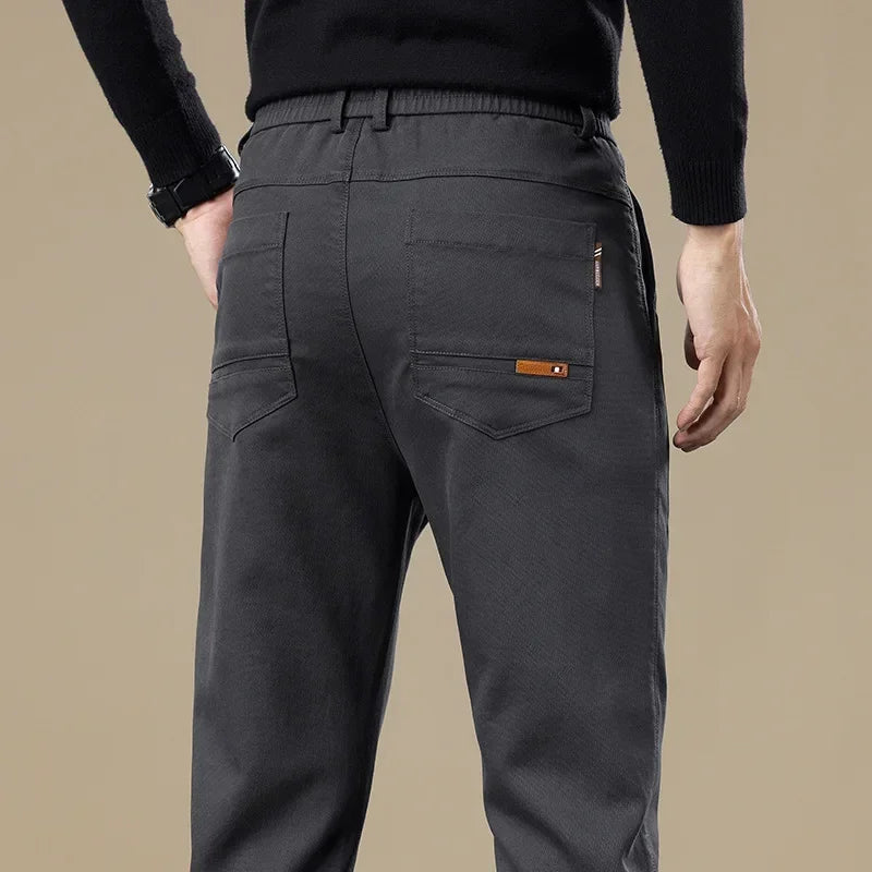 New Winter High-End Business Men's Suit Pants Autumn and Winter Slim Straight Casual Pants Versatile Fashion Trousers Korean