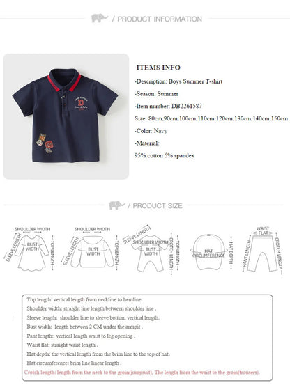 Boys Polo T-shirts Kids Summer Printed Tees Children Short Sleeve Cotton Tops Casual Outdoor Clothes DB2261587