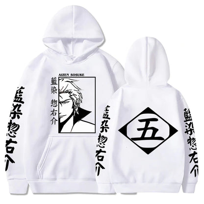 Japan Anime Bleach Aizen Sosuke Cosplay Hoodies Pullovers Tops Man Long Sleeve Clothes