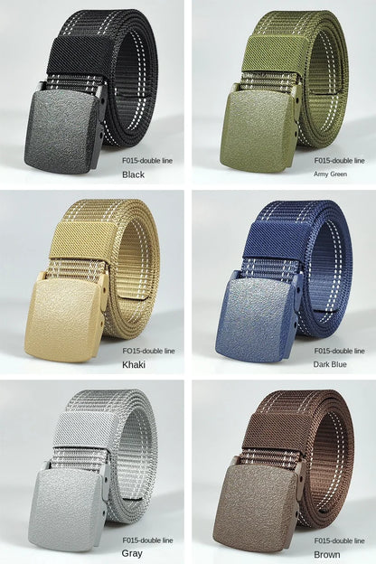 White Automatic Buckle Nylon Army Tactical Men Belt Military Waist Canvas Belt Outdoor Strap Travel Jeans Black Belts for Women