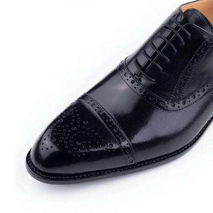 Luxury Mens Leather Wedding Shoes China Factory Hot Selling Handmade Genuine Men Formal Dress Shoes Lace-Up Classic Brogue Shoe