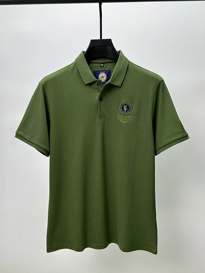 Luxury brand men's polo shirt short sleeve high-end fashion Paul embroidery lapel T-shirt 2025summer breathable casual golf top