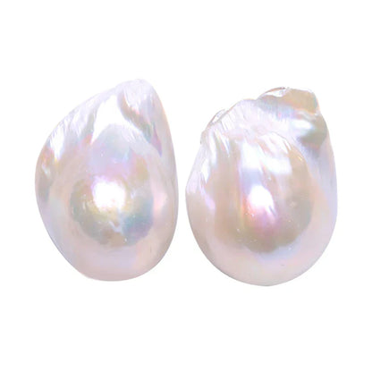Natural Freshwater Pearl 925 Sterling Silver Large Baroque Pearl Stud Earrings 15-25mm INS Fine Jewelry  Gifts for Women  EA