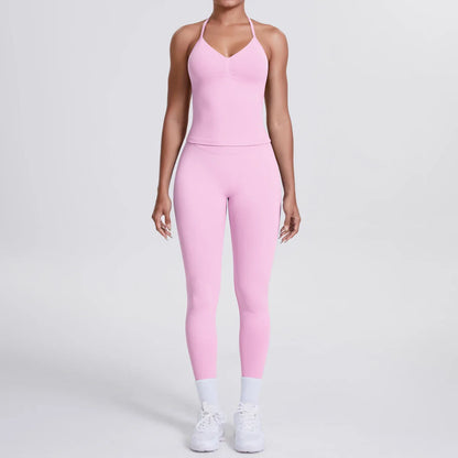 2 Piece Yoga Clothes Women Tracksuit Athletic Wear Pilates Fitness Suit Gym Workout Push Up Clothes Sports Bra Leggings Suit