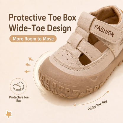 PU Leather Summer Sandals For Children Cute Dog Boy's Girl's Sandals Anti-slippery Ergonomics Barefoot Sandals For Children