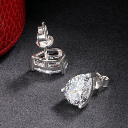 Pear Cut 3-Stone Full 3EX Moissanite Short Dangle Drop Earrings for Women s925 Silver Teardrop Earring Party Jewelry Gift