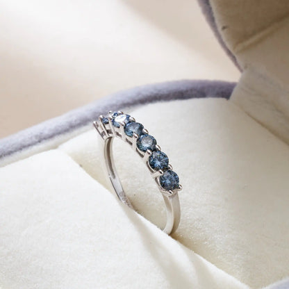 3mm Gemstone Moissanite Ring for Women S925 Silver White Gold Stackable Wedding Band Diamond Matching Gift