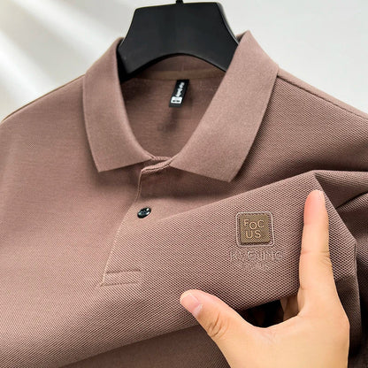 High end brand 100% cotton polo shirt short sleeved men's 2024 summer fashion embroidery comfortable breathable casual T-shirt