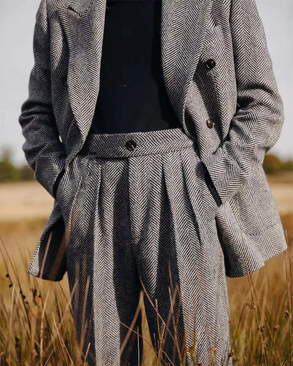 Conjunto Masculino de Terno 2 Peças Primavera Outono Blazer Calças Elásticas Casual de Negócios Casamento Festa Formatura Jantar Trabalho Viagem Banquete