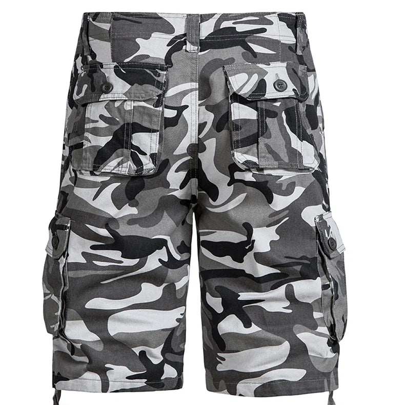 Men's Camo Shorts Summer Casual Half Pants Camouflage Outdoor Sports Short Pants Side Pocket Cotton Breathable Shorts