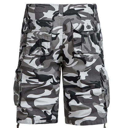 Men's Camo Shorts Summer Casual Half Pants Camouflage Outdoor Sports Short Pants Side Pocket Cotton Breathable Shorts