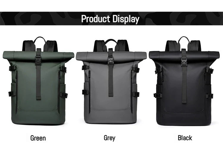 New Shoulder Bag Men's Senior Sense of Business Computer Outdoor Leisure Rolled Edge Travel Backpack Fashion Commuting