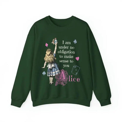 Alice in Wonderland Sweater Bookish Sweatshirt Alice in Wonderland Literary Comfort Fleece Sweatshirt Crewneck Y2K Streetwear